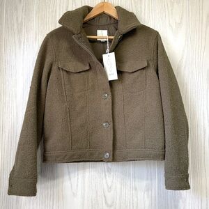 Joie Olive Green Fleece Utility Jacket Size M NWT